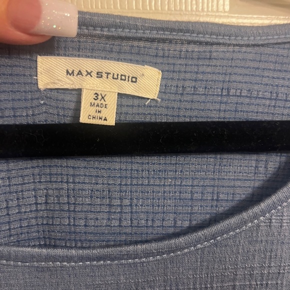 Max Studio Womens Blouse Ruched 3/4 Sleeve Batwing Dolman Scoop Neck - Picture 2 of 3